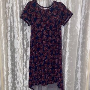 LuLaRoe Navy and Red Leaf High-Low Dress Women’s Size XXS 🔥 C2